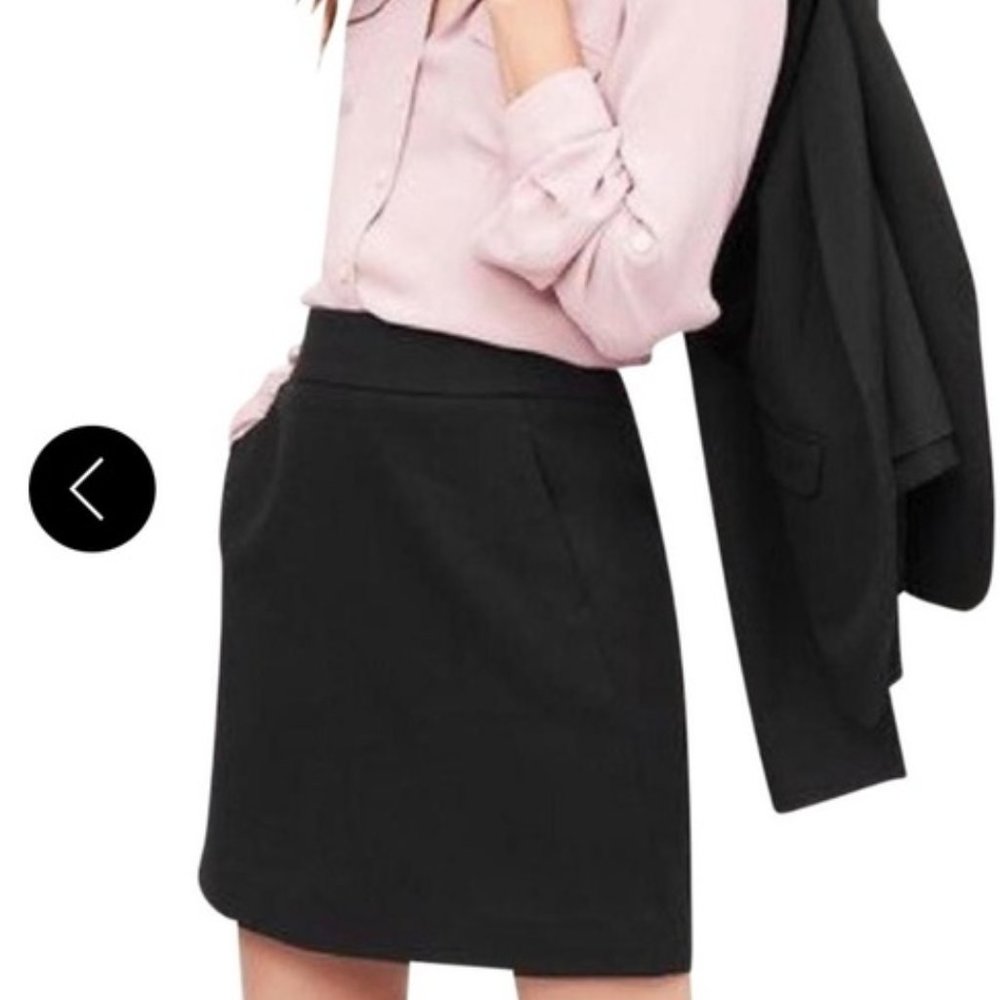 LOFT Black Side Pocket Mini Pencil Career Skirt Size 2P